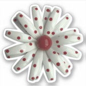 Sticker MOD Polka Dot Blanc Fleur de marbre de printemps (Devant)