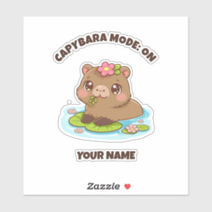 Sticker Mode Capybara Mignon Kawaii Personnalisé