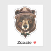 Sticker Mode de l'ours aquarelle (Feuille)