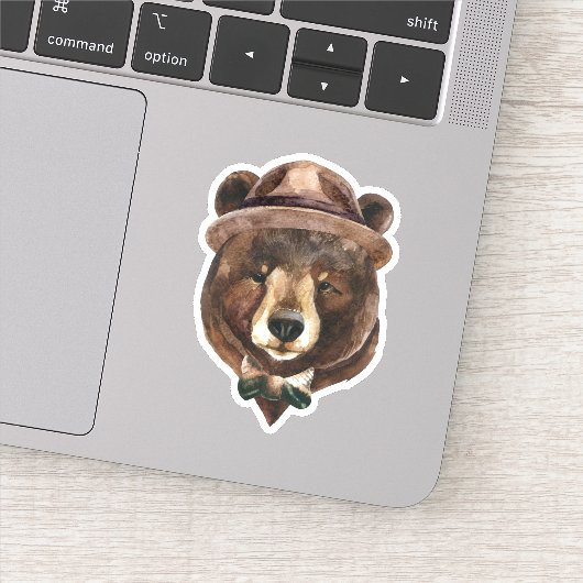Sticker Mode de l'ours aquarelle (Détail)