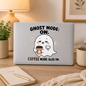 Sticker Mode Fantôme Activé Mode Café Aussi Activé Drôle F