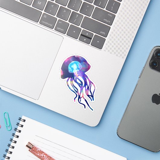 Sticker Mode Jellyfish (Ordinateur portable avec iPhone)