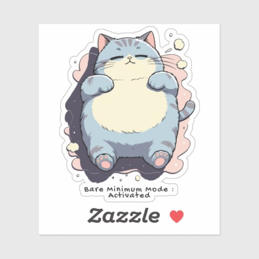 Sticker Mode Minimum Activé – Humeur Relatable (Feuille)