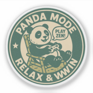 Sticker Mode Panda Détente Gagne Gaming