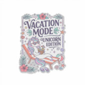 Sticker Mode Vacances Licorne Édition Licorne Adorable App (Devant)