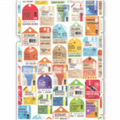 Sticker Modèle de billets de voyage vintage. (Devant)