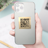 Sticker Modèle de code QR immédiatement modifiable | Or Fa (Téléphone)