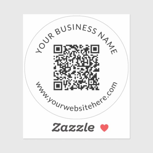 Sticker Modèle de code QR téléchargé avec texte modifiable (Feuille)