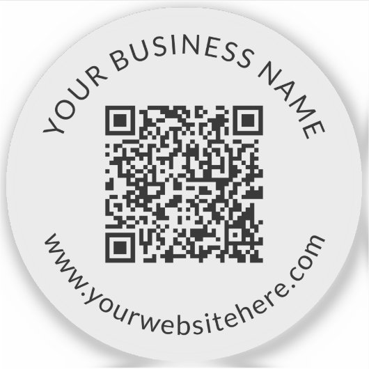 Sticker Modèle de code QR téléchargé avec texte modifiable (Devant)
