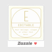 Sticker Modèle de conception rétro-moderne éditable or et  (Feuille)