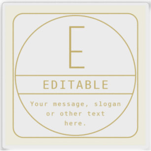 Sticker Modèle de conception rétro-moderne éditable or et 