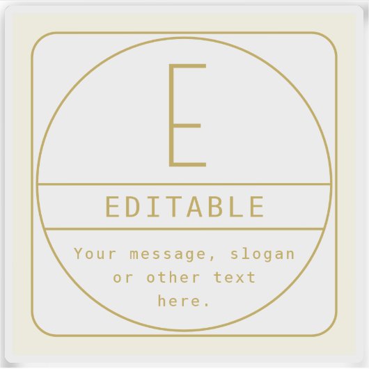 Sticker Modèle de conception rétro-moderne éditable or et  (Devant)