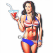 Sticker Modèle de conditionnement physique en bikini patri (Devant)