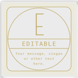 Sticker Modèle de design rétro-moderne modifiable en or et