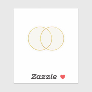 Sticker Modèle de mariage Cercles élégants en or à trait f