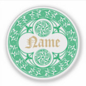 Sticker Modèle de nom personnalisé irlandais celtique (Devant)