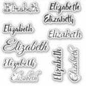 Sticker Modèle de nom personnalisé - Noir joli script (Devant)