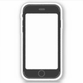 Sticker Modèle de téléphone mobile simple noir et blanc (Devant)