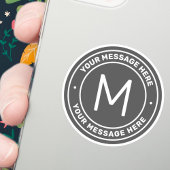 Sticker Modèle de texte personnalisable | Gris