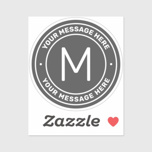 Sticker Modèle de texte personnalisable | Gris (Feuille)