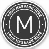 Sticker Modèle de texte personnalisable | Noir (Recto)