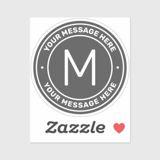 Sticker Modèle de texte personnalisable | transparent gris (Feuille)