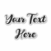 Sticker Modèle de texte simple en écriture cursive noire (Devant)