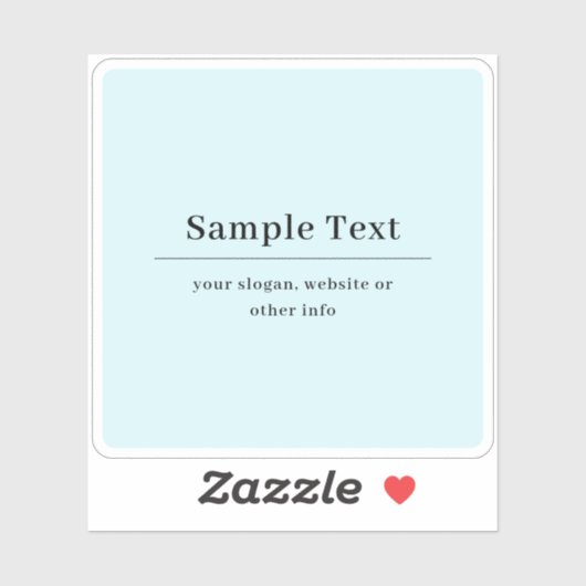 Sticker Modèle de texte simple et élégant | Bleu Clair (Feuille)