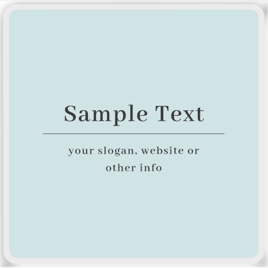 Sticker Modèle de texte simple et élégant | Bleu Clair (Devant)