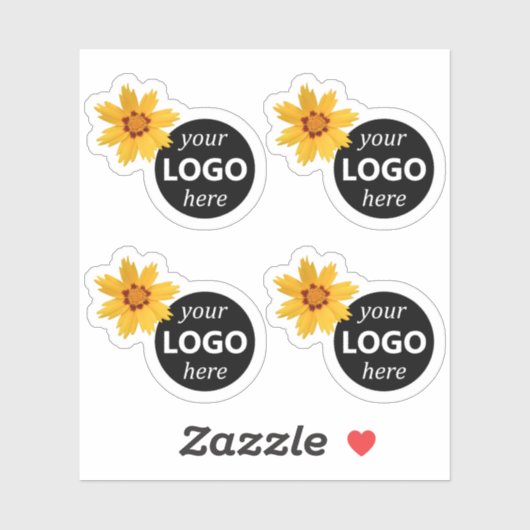 Sticker Modèle d'image du logo du tournesol à fleurs jaune (Feuille)