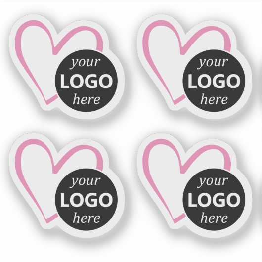 Sticker Modèle d'image en forme de logo rose simple (Devant)
