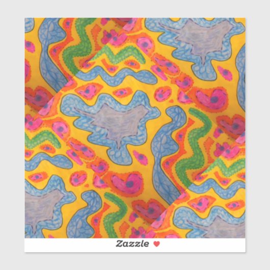 Sticker Modèle ethnique clair sur une enveloppe (Feuille)