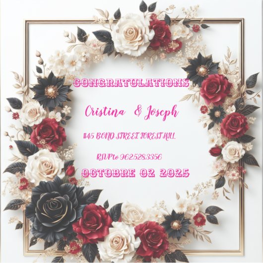 Sticker Modèle faire-part de mariage (Recto)