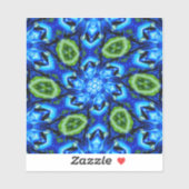 Sticker Modèle Floral bleu Abstrait (Feuille)