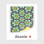 Sticker Modèle Floral Étoiles Vertes (Feuille)