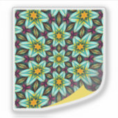 Sticker Modèle Floral Étoiles Vertes (Devant)