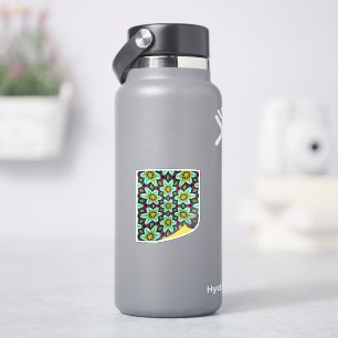 Sticker Modèle Floral Étoiles Vertes