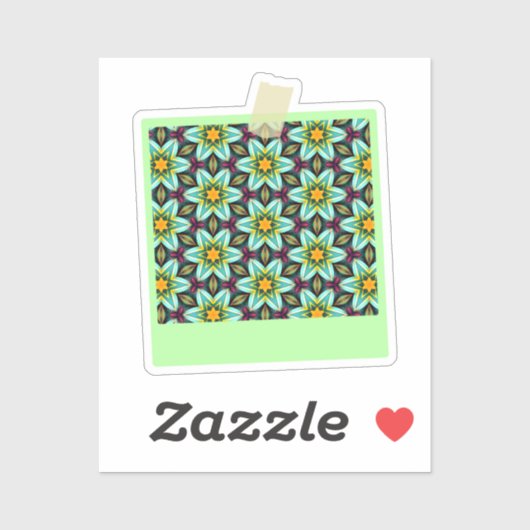 Sticker Modèle Floral Étoiles Vertes (Feuille)