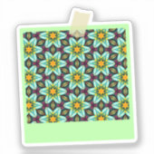 Sticker Modèle Floral Étoiles Vertes (Recto)