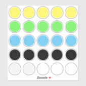 Sticker Modèle pour (25) Cercles ronds de 1,5" N'importe q (Feuille)