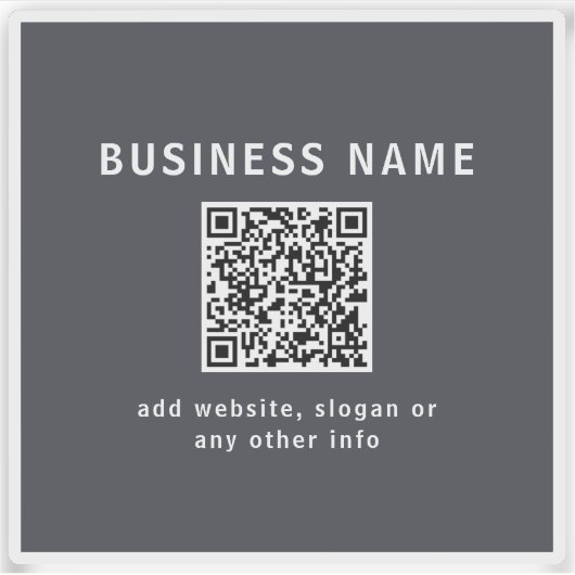 Sticker Modèle simple pour votre code QR | Gris charbon (Devant)