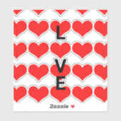 Sticker Modèles de coeur rouge d'amour Cute Saint-Valentin (Feuille)