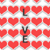 Sticker Modèles de coeur rouge d'amour Cute Saint-Valentin (Devant)