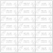 Sticker Modern Black White Script Botanique Adresse d'invi (Devant)