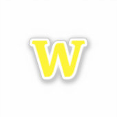 Sticker Modern bright yellow initial lettering  (Recto)