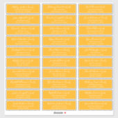 Sticker Modern Chic Script Mariage Nom d'hôte Adresse (Feuille)