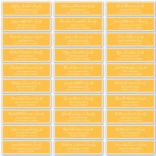 Sticker Modern Chic Script Mariage Nom d'hôte Adresse (Devant)