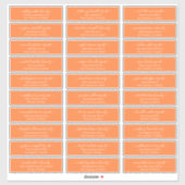 Sticker Modern Chic Script Mariage Nom d'hôte Adresse (Feuille)