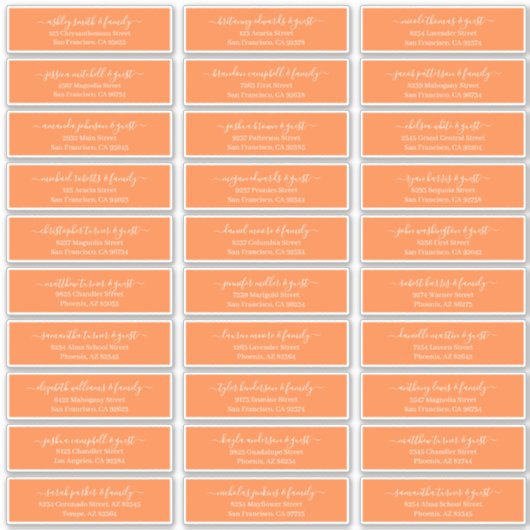 Sticker Modern Chic Script Mariage Nom d'hôte Adresse (Devant)