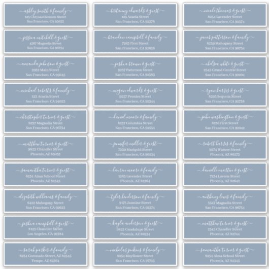 Sticker Modern Chic Script Mariage Nom d'hôte Adresse (Devant)